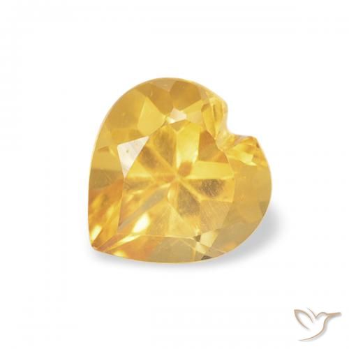 0.41ct Naturel Doré moyen Citrine, Cœur, VVS-VS