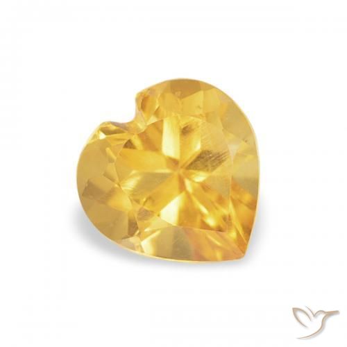 Citrine Doré moyen naturelle Cœur, 0.41 ct, VVS-VS