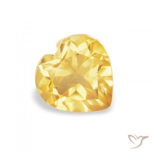 Citrine Doré moyen naturelle Cœur, 0.48 ct, VVS-VS