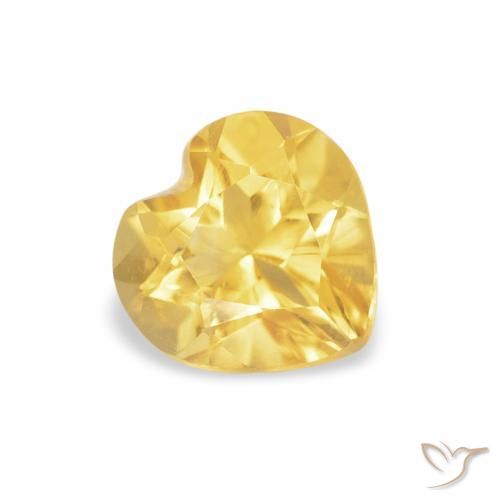 Citrine Orange Doré naturelle Cœur, 0.64 ct, VVS-VS