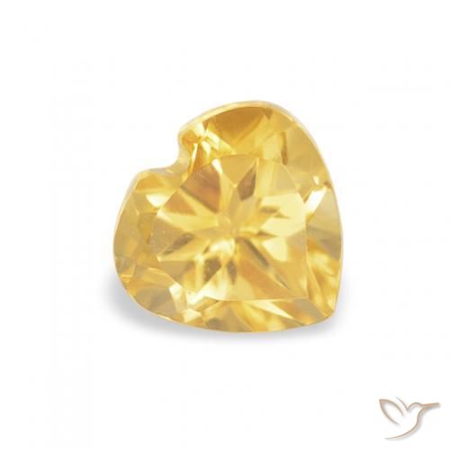 Citrine Doré moyen naturelle Cœur, 0.57 ct, VVS-VS