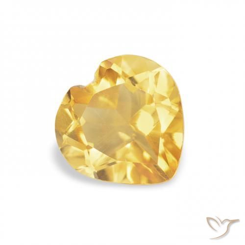 Citrine Orange Doré naturelle Cœur, 0.67 ct, VVS-VS