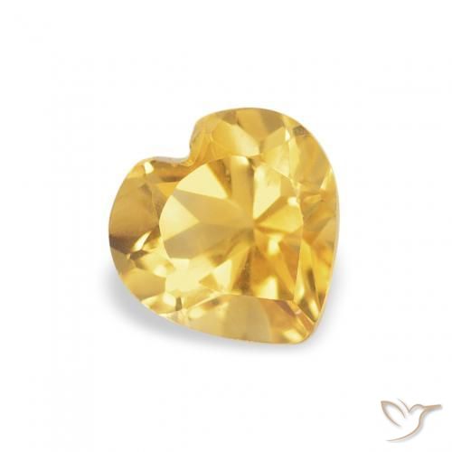 Citrine Orange Doré naturelle Cœur, 0.46 ct, VVS-VS