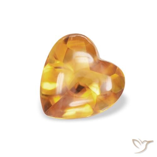 0.76ct Naturel Orange moyen Citrine, Cœur, Transparent