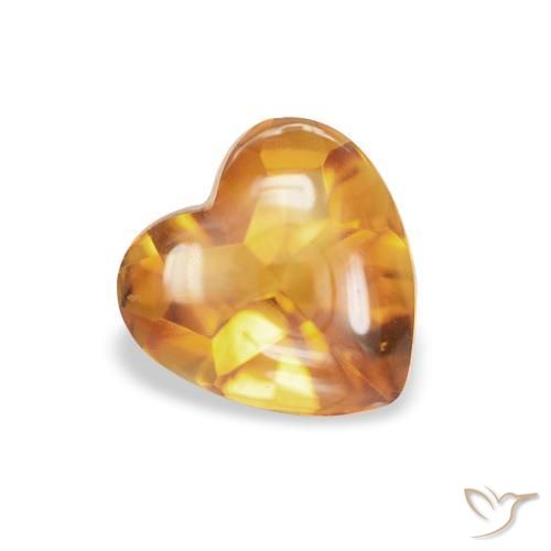 Citrine Orange moyen naturelle Cœur, 0.76 ct, Transparent