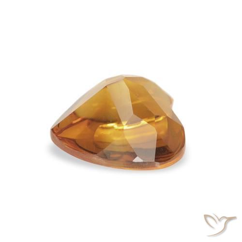 Citrine Orange moyen naturelle Cœur, 0.76 ct, Transparent