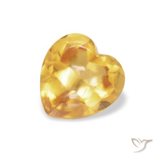 0.90ct Naturel Or moyen Citrine, Cœur, Transparent