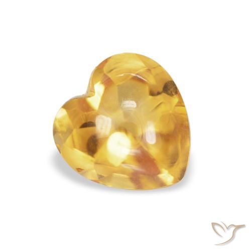 Citrine Or moyen naturelle Cœur, 0.90 ct, Transparent