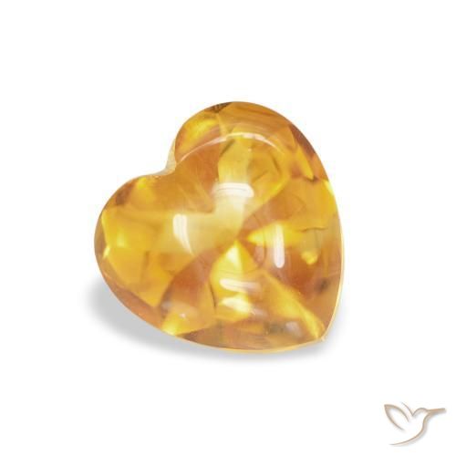 Citrine Medium Light Orange-Gold naturelle Cœur, 1.00 ct, Transparent