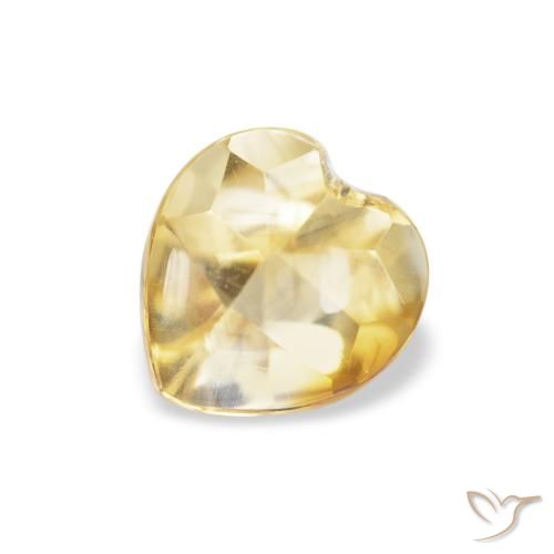 0.75ct Naturel Doré léger Citrine, Cœur, Transparent