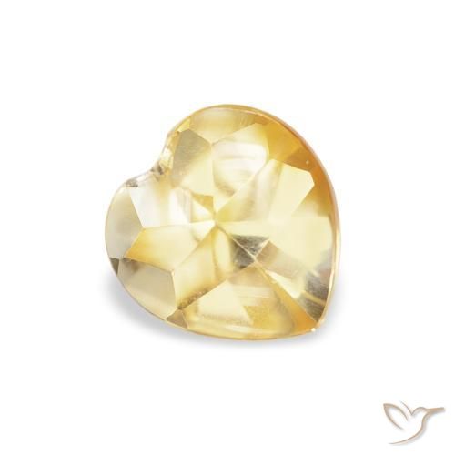 Citrine Doré léger naturelle Cœur, 0.75 ct, Transparent