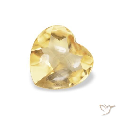 0.68ct Naturel Doré léger Citrine, Cœur, Transparent