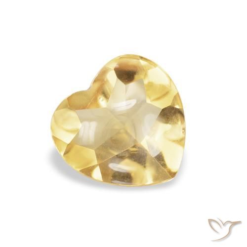 Citrine Doré léger naturelle Cœur, 0.68 ct, Transparent