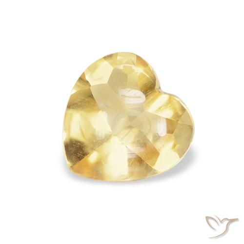 0.74ct Naturel Jaune clair Citrine, Cœur, Transparent