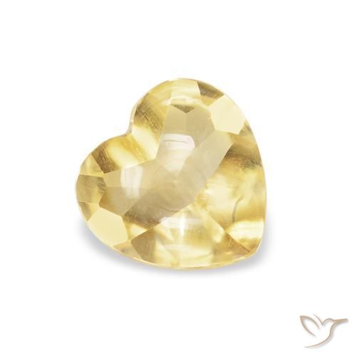 Citrine Jaune clair naturelle Cœur, 0.74 ct, Transparent
