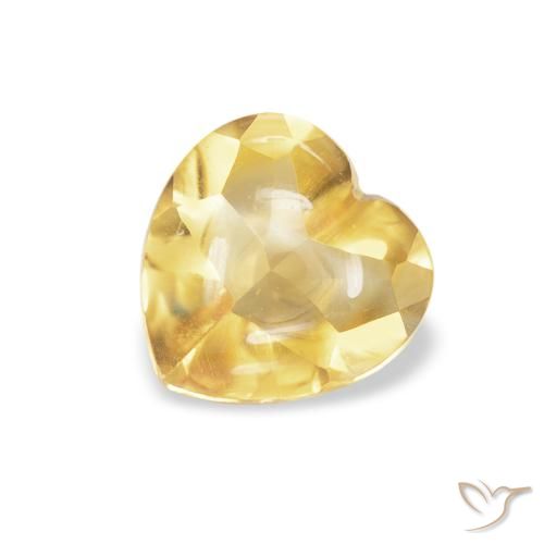 0.76ct Naturel Orange Doré Citrine, Cœur, Transparent