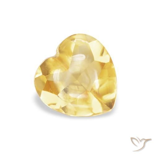 Citrine Orange Doré naturelle Cœur, 0.76 ct, Transparent