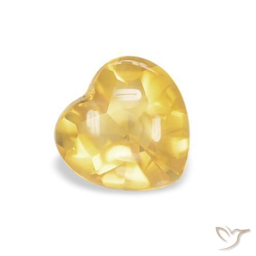 Citrine Or moyen naturelle Cœur, 0.76 ct, Transparent