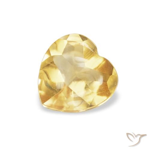 0.74ct Naturel Or Citrine, Cœur, Transparent