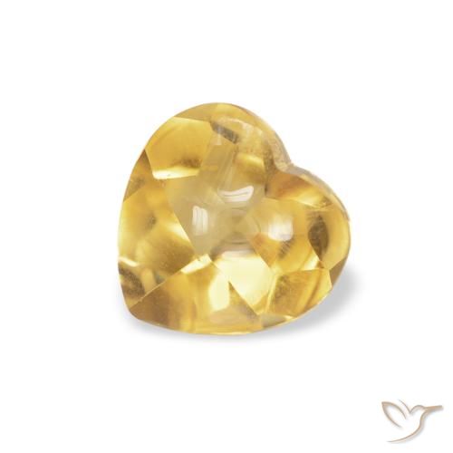 0.67ct Naturel Or moyen Citrine, Cœur, Transparent