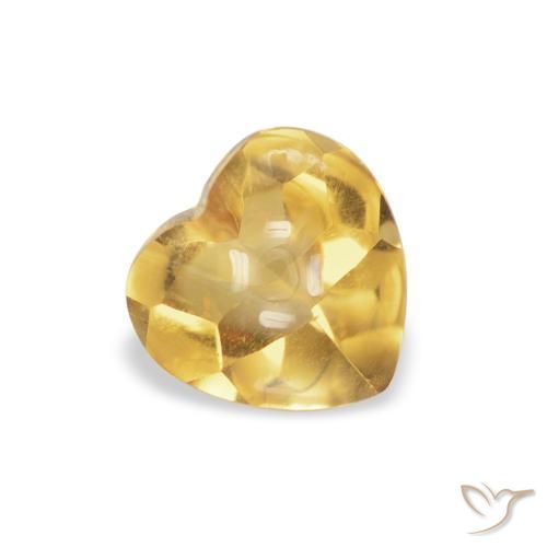Citrine Or moyen naturelle Cœur, 0.67 ct, Transparent