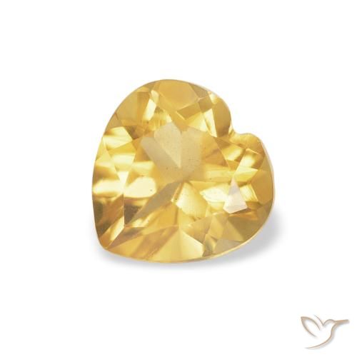 0.73ct Naturel Or moyen Citrine, Cœur, Transparent