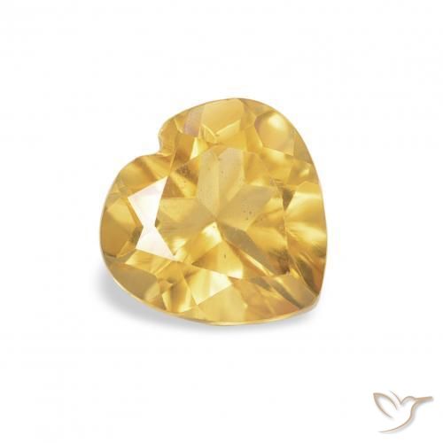 Citrine Or moyen naturelle Cœur, 0.73 ct, Transparent