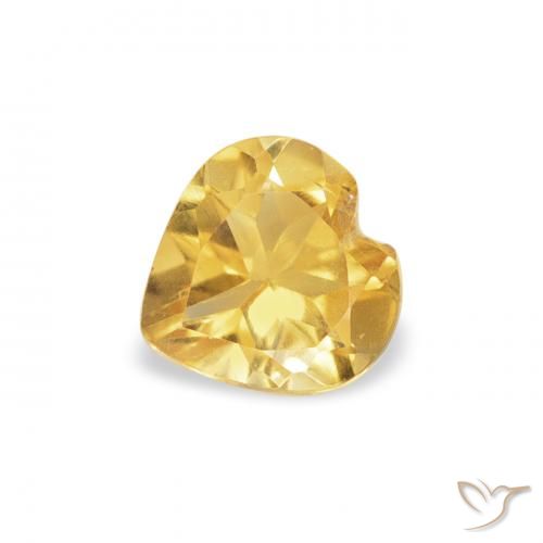 0.34ct Naturel Doré Citrine, Cœur, VS