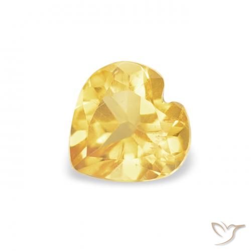 0.45ct Naturel Orange Doré Citrine, Cœur, VS