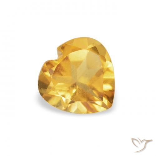 Citrine Doré vif naturelle Cœur, 0.42 ct, VS