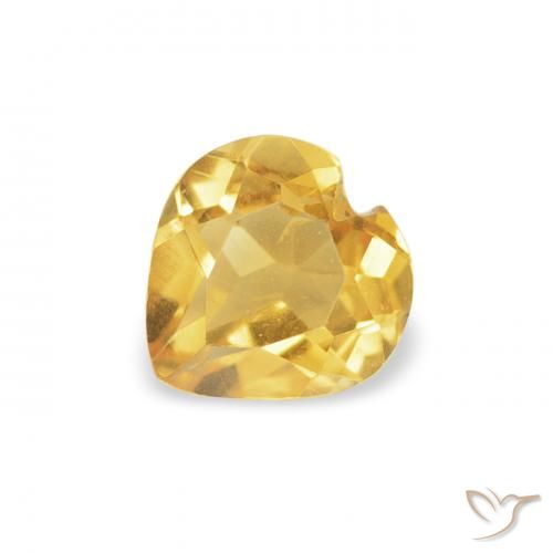 0.40ct Naturel Doré moyen Citrine, Cœur, VS
