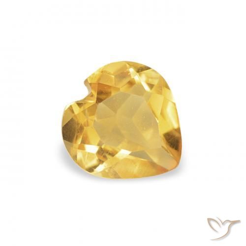 Citrine Doré moyen naturelle Cœur, 0.40 ct, VS
