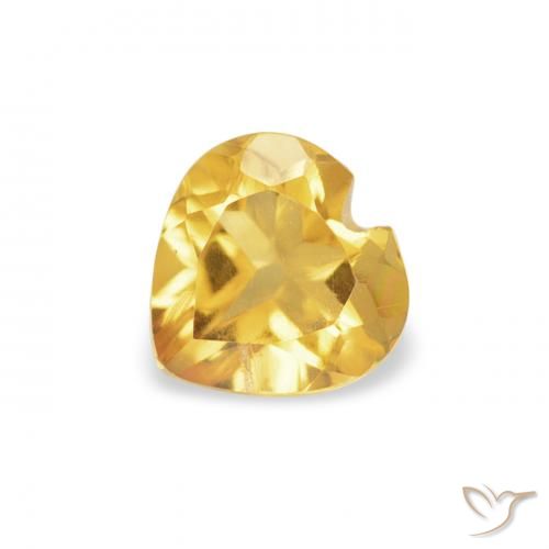 0.39ct Naturel Orange Doré Citrine, Cœur, VS