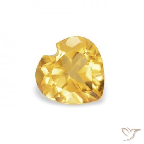 Citrine Orange Doré naturelle Cœur, 0.39 ct, VS