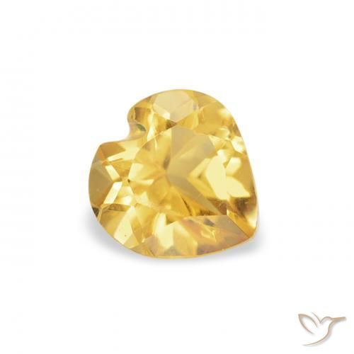 Citrine Doré moyen naturelle Cœur, 0.37 ct, VS