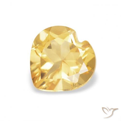 0.74ct Naturel Doré moyen Citrine, Cœur, VVS