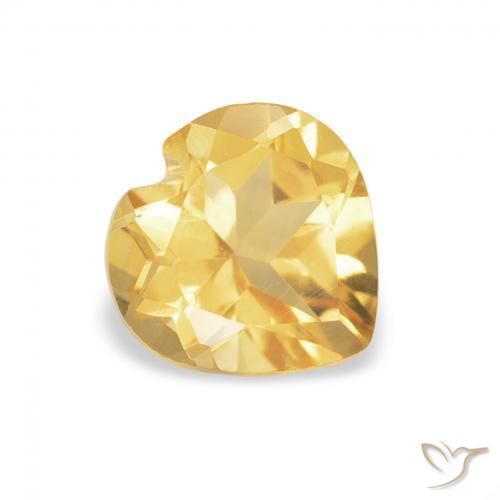 Citrine Doré moyen naturelle Cœur, 0.74 ct, VVS