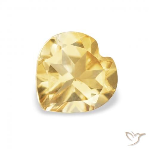 0.62ct Naturel Doré Citrine, Cœur, VVS