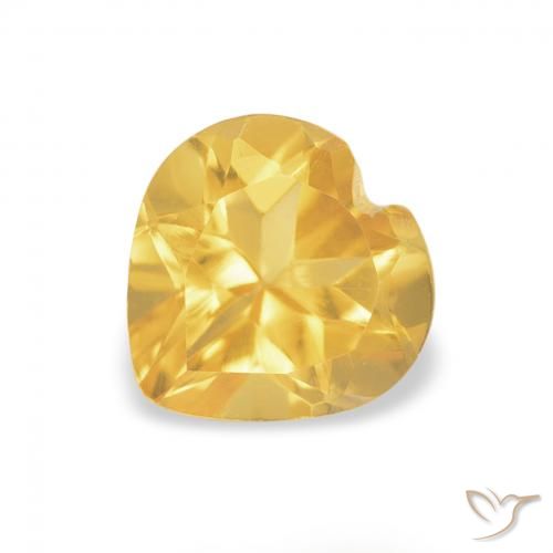0.74ct Naturel Orange Doré Citrine, Cœur, VVS