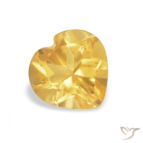 Citrine Orange Doré naturelle Cœur, 0.74 ct, VVS