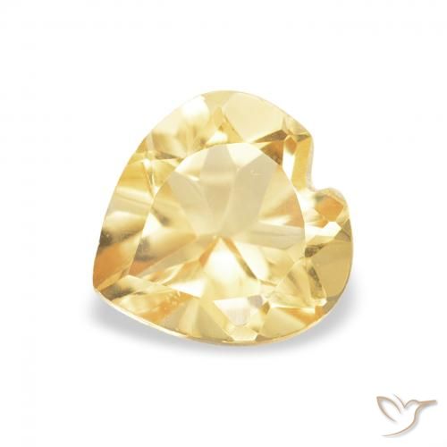 0.72ct Naturel Doré léger Citrine, Cœur, VVS
