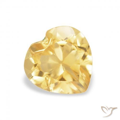 Citrine Jaune doré léger naturelle Cœur, 0.74 ct, VVS