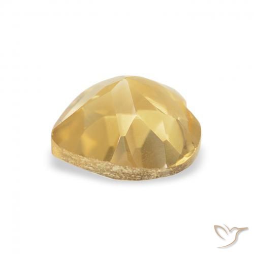 Citrine Jaune doré léger naturelle Cœur, 0.74 ct, VVS