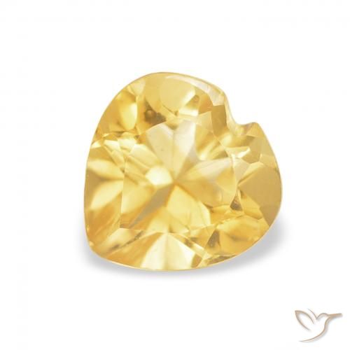 0.75ct Naturel Jaune doré léger Citrine, Cœur, VVS