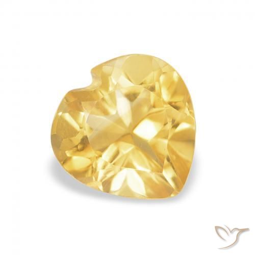 Citrine Jaune doré léger naturelle Cœur, 0.75 ct, VVS