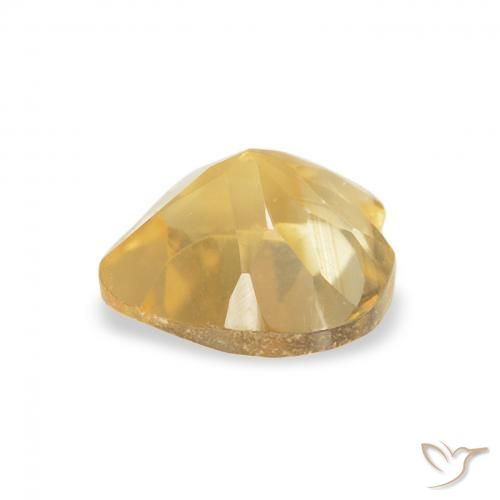 Citrine Jaune doré léger naturelle Cœur, 0.75 ct, VVS