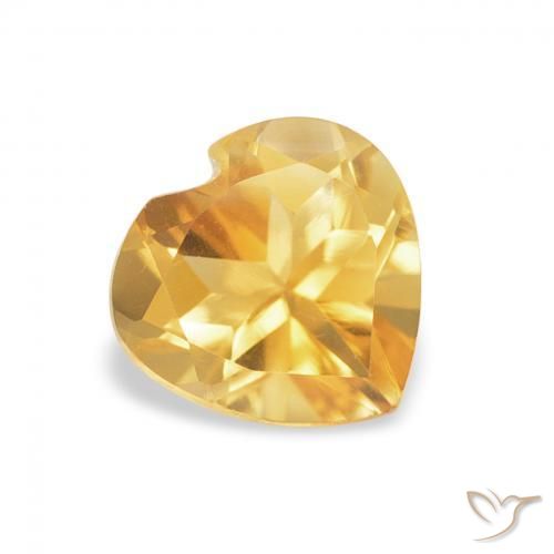 Citrine Or moyen naturelle Cœur, 0.73 ct, VVS