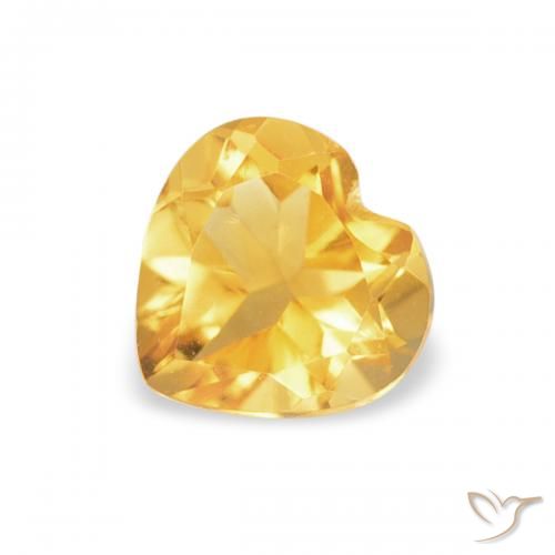 0.44ct Naturel Top Gold Citrine, Cœur, VVS
