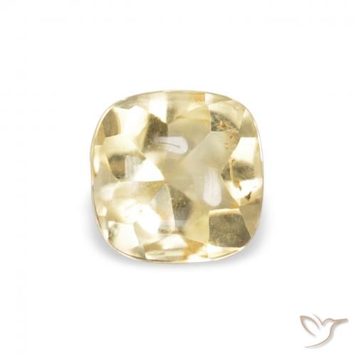 0.60ct Naturel Doré Citrine, Coussin, Transparent