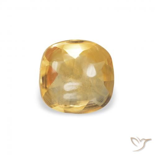 0.45ct Naturel Or moyen Citrine, Coussin, Transparent